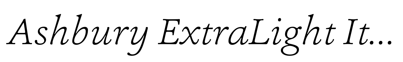 Ashbury ExtraLight Italic